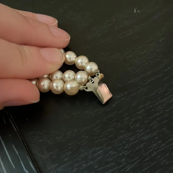 SOLD AT YARDSALE Vintage glass Pearl Japanese costume necklace - Picture 5 of 7